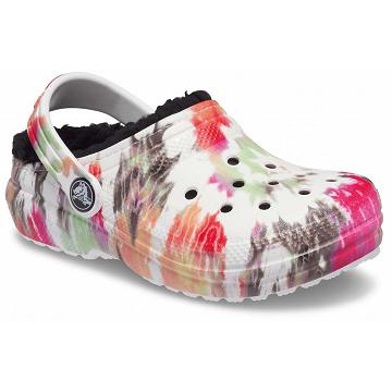 Crocs Klassiska Fodrade Tie-Dye Graphic Clog Tofflor Pojke Vita Olika Färger | Sverige 1455NWYB